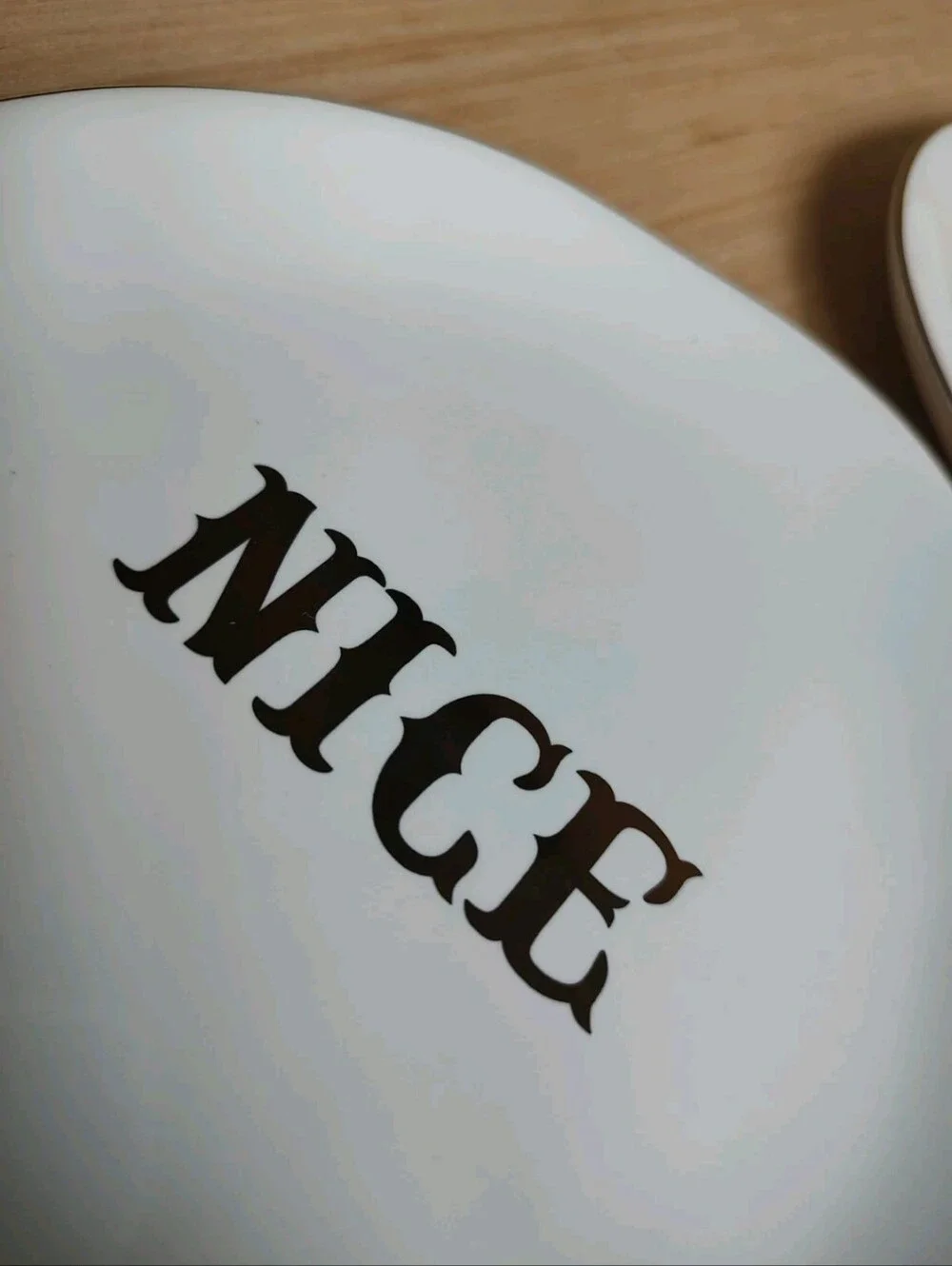 Pottery Barn Naughty & Nice 2 Appetizer Plates The Emily & Meritt White Gold